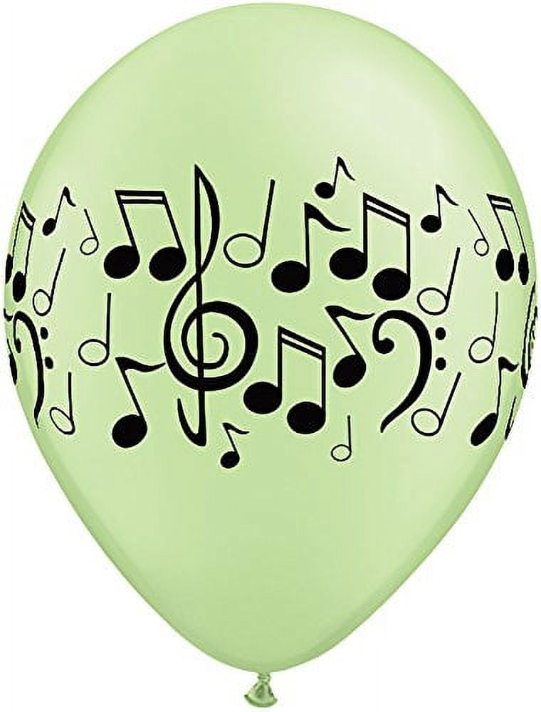11 inch Qualatex Neon Music Notes Wrap Latex Balloons (50 Pack) - Party Supplies Decorations