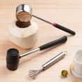 thumbnail image 2 of SUTENGDA Rubber Mallet Stainless Steel Meat Tenderizer Coconut Opener Three-Piece Set Coconut Cracker Tool, 2 of 4