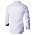 thumbnail image 3 of KeShDi Mens Dress Shirts Mens Slim and Fashionable Color Blocking Collar Long Sleeved Shirt White 2X, 3 of 6
