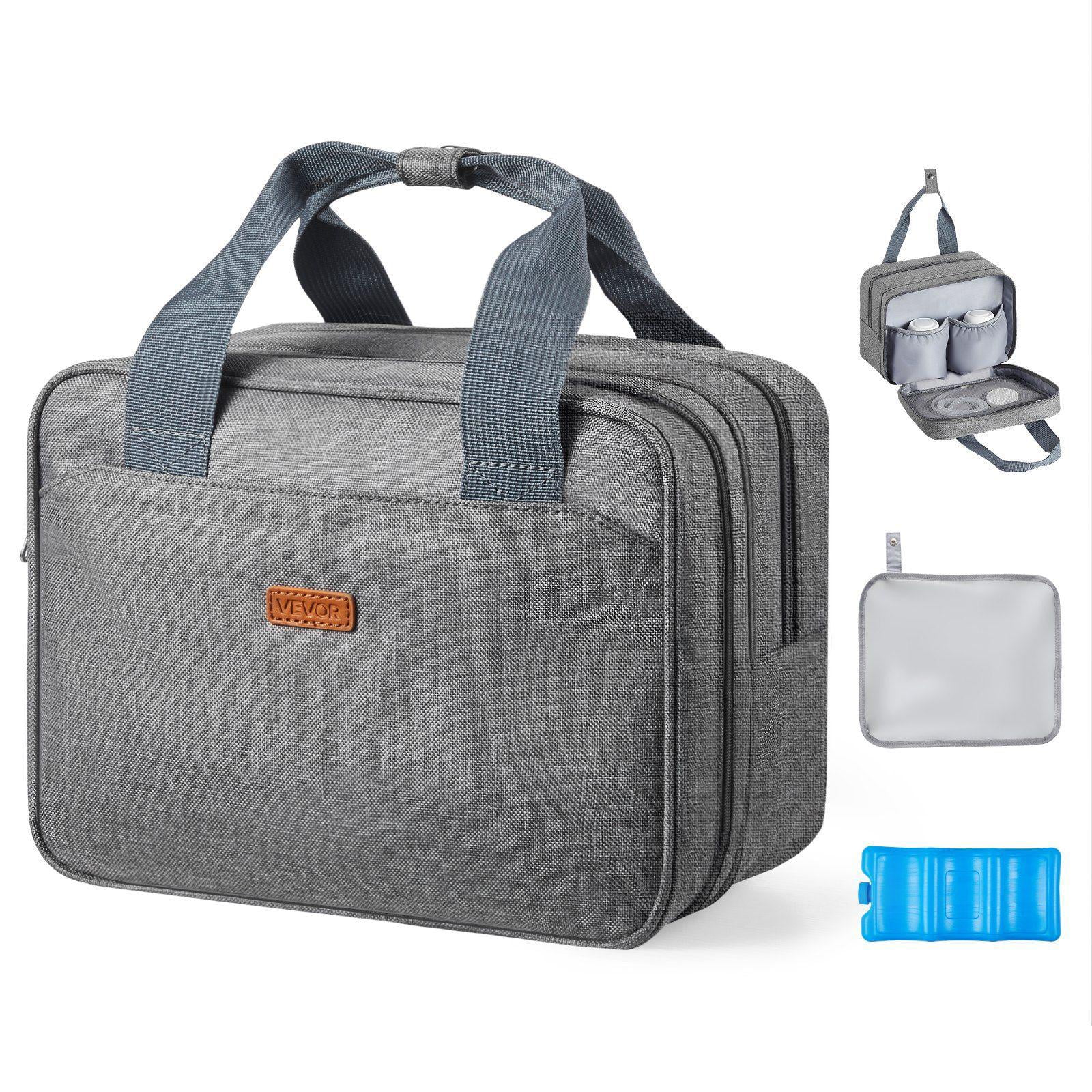 Wearable Breast Pump Bag with Ice Pack Fits M5 M6 Portable Pump Carrying Case for Work Travel Family Use Grey