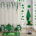 thumbnail image 5 of Shower Curtain, St. Patrick's Day Shamrock Eucalyptus Leaves Waterproof Shower Curtain Set with Hooks for Bathroom Showers,Stalls and Bathtubs,60x72In Lucky Clovers, 5 of 9