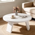 thumbnail image 1 of Table Basse Ronde avec Pieds Inclinés, Table Centrale Ronde Moderne en Bois, Tables d'Appoint pour Salon, Chambre, Assemblage Facile, 1 of 8