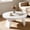 White, variant on Round Wood Coffee Tables for Living Room, Farmhouse Circle Coffee Table, Mid Century Wooden Rustic Coffee Tables for Apartment, Easy Assembly