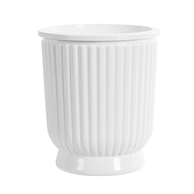 Self Watering Plant Pot Plastic Flower Pot with Water Reservoir Wick Ropes Modern Indoor Planter for Home Office Desktop