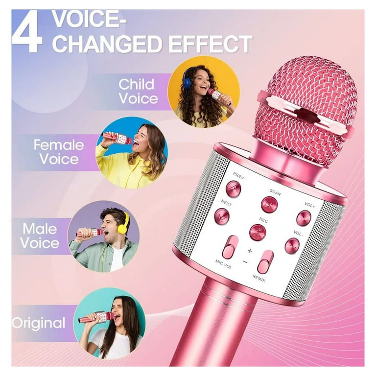 TOYZE ATOPDREAM Karaoke Microphone for Kids, Toys for 3-12 Year Old Girls,  Kids Microphone Girls Toys Bluetooth Microphone Birthday Gifts for 3 4 5 6