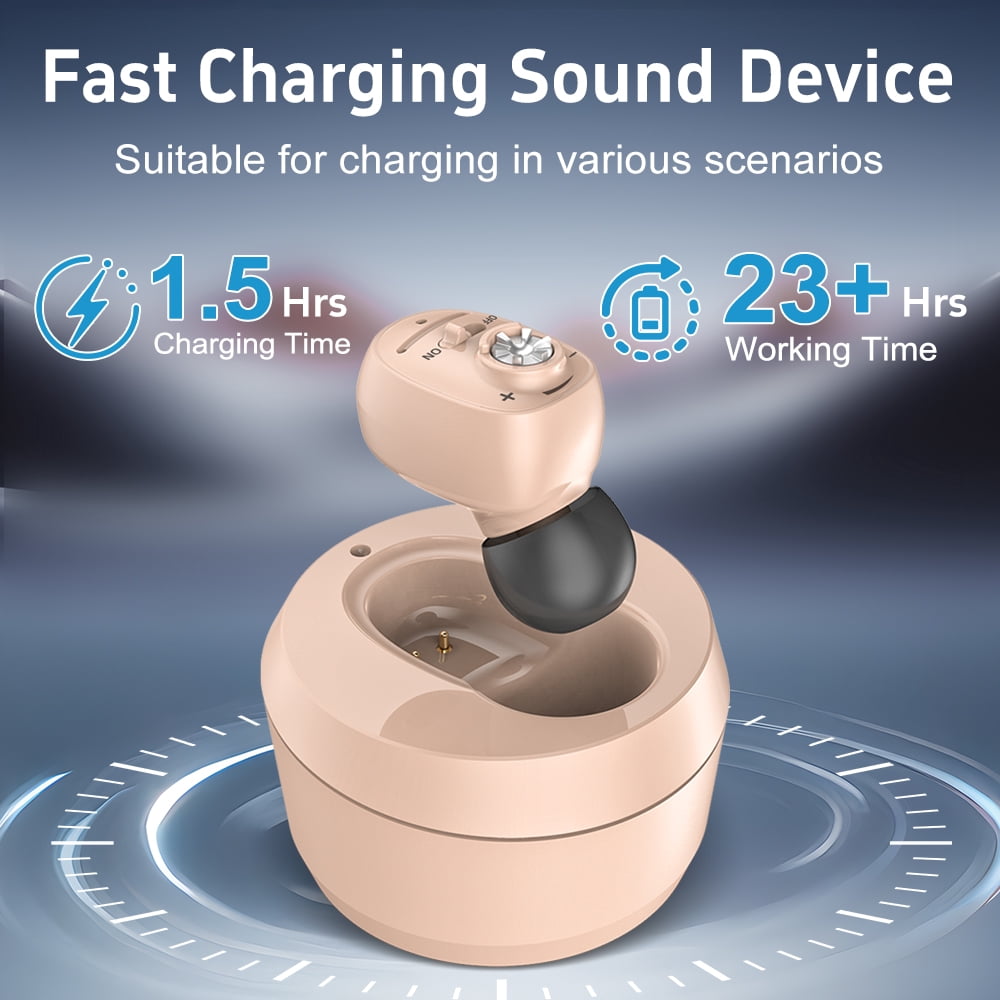 ELCTRTICI Hearing Aids for Seniors, Rechargeable, VHP-1607, Beige, Single