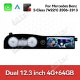 thumbnail image 4 of Aotsr Dual 12.3 inch For Mercedes Benz S Class W221 2006-2013 Car Multimedia Radio Player 3-in-1 Integrated LCD Android Screen GPS Navigation, 4 of 14