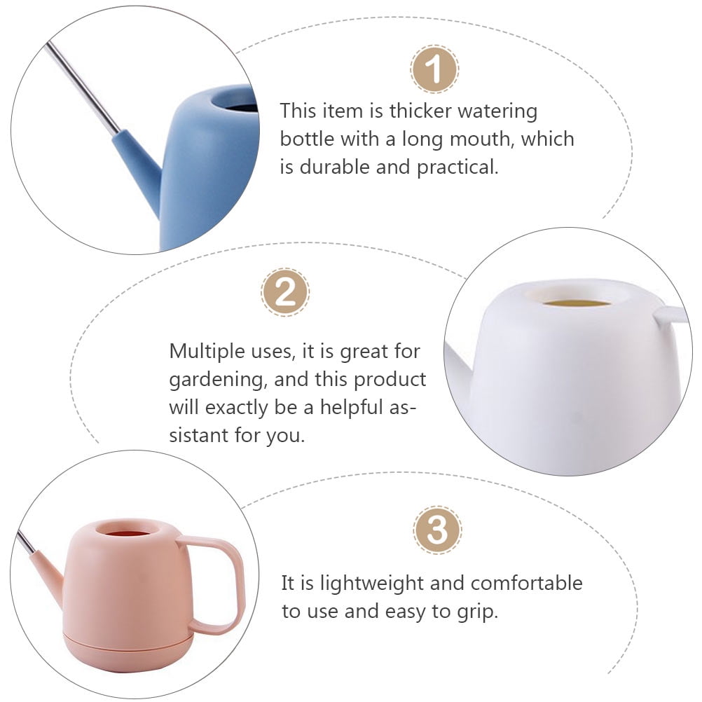 WRITWAA White Plastic Watering Can for Gardening and Home Use, Lightweight, , Simple Design, 1 Piece