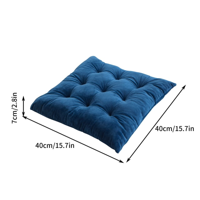 Cojín de silla de color sólido, cojín de terciopelo grueso para silla de oficina con lazos, cojín transpirable para sillas de comedor, sofá, escritorio, comodidad para el hogar y la oficina.
