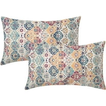 Bohemian Ethnic Boho Lumbar Pillow Covers 12X20 in Teal Red Orange Blue Carpet Vintage Decorative Couch Pillow Cases with Zipper Set of 2 Home Decor for Living Room Bedroom Bed Cushion Outdoor