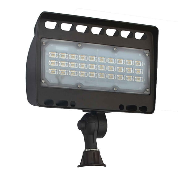 Westgate LF4 Flood Lights- 12V LED Wash Lights-Bronze Finish Integrated LED Light-Non-dimmable - 5 Year Warranty (50W, 3000K Warm White)