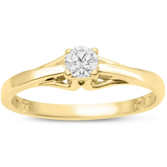 SuperJeweler Diamond Solitaire Promise Ring In Yellow Gold For Women