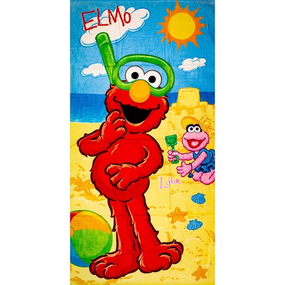 Sesame Street Elmo 100% Cotton Kids Beach Towel