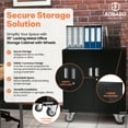 thumbnail image 2 of AOBABO Steel Lockable Office Storage Cabinet, Adjustable Shelves & Wheels, Black, 2 of 10