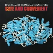 Blue Heat Shrink Ring 3/8 Eyelet Terminals Wire Connectors 16-14 AWG
