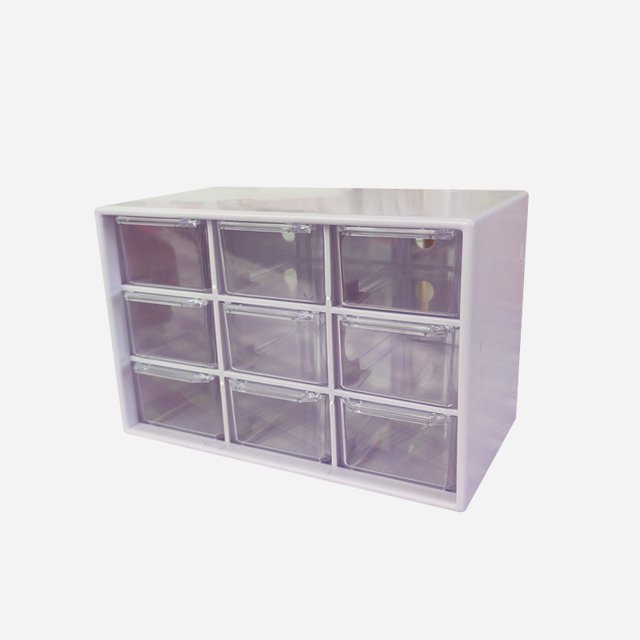 Caja de almacenamiento Jiugongge, venta al por mayor, cajón a prueba de polvo, escritorio, joyería, cosméticos, mesa de estudiante, estudio, dormitorio