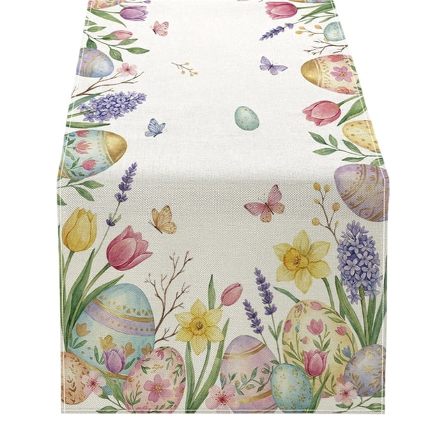 zhangmingg Egg Table Runner for Festive Spring Celebrations and Holiday Dining Decorations