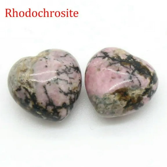 EOEMY 5Pcs Chakra Mini Heart Crystal Pocket Palm Worry Stones Natural Quartz Healing-Rhodochrosite-5Pcs (Random)