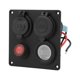 thumbnail image 1 of Panel de interruptores multifunción, panel de interruptores de voltímetro Panel de interruptores multifunción de 12 V/24 V de 1 unidad con doble puerto USB QC3.0 Soporte de encendedor de voltímetro pa, 1 of 5