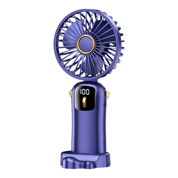 Ventilador portátil Mini ventilador de mano con Base extraíble múltiples escenas ventilador de escritorio pequeño Personal ventilador recargable para Azul