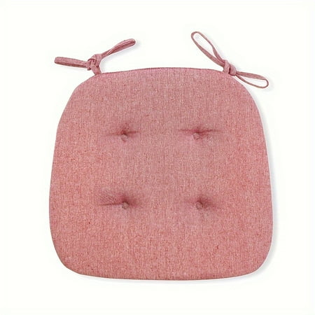 

1pc polyester fiber anti-slip dining chair cushion-Universal comfortable seat pad hand washable solid color anti-fouling for home use