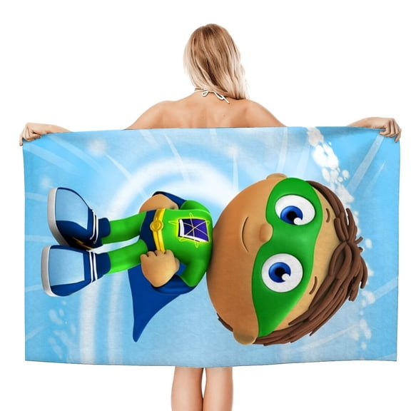 Bath Towels for Super Why Beach Towel Kids Boys Girs Gifts for Bathroom Travel Camping Vacation Soft & Absorbent 20×40 inch