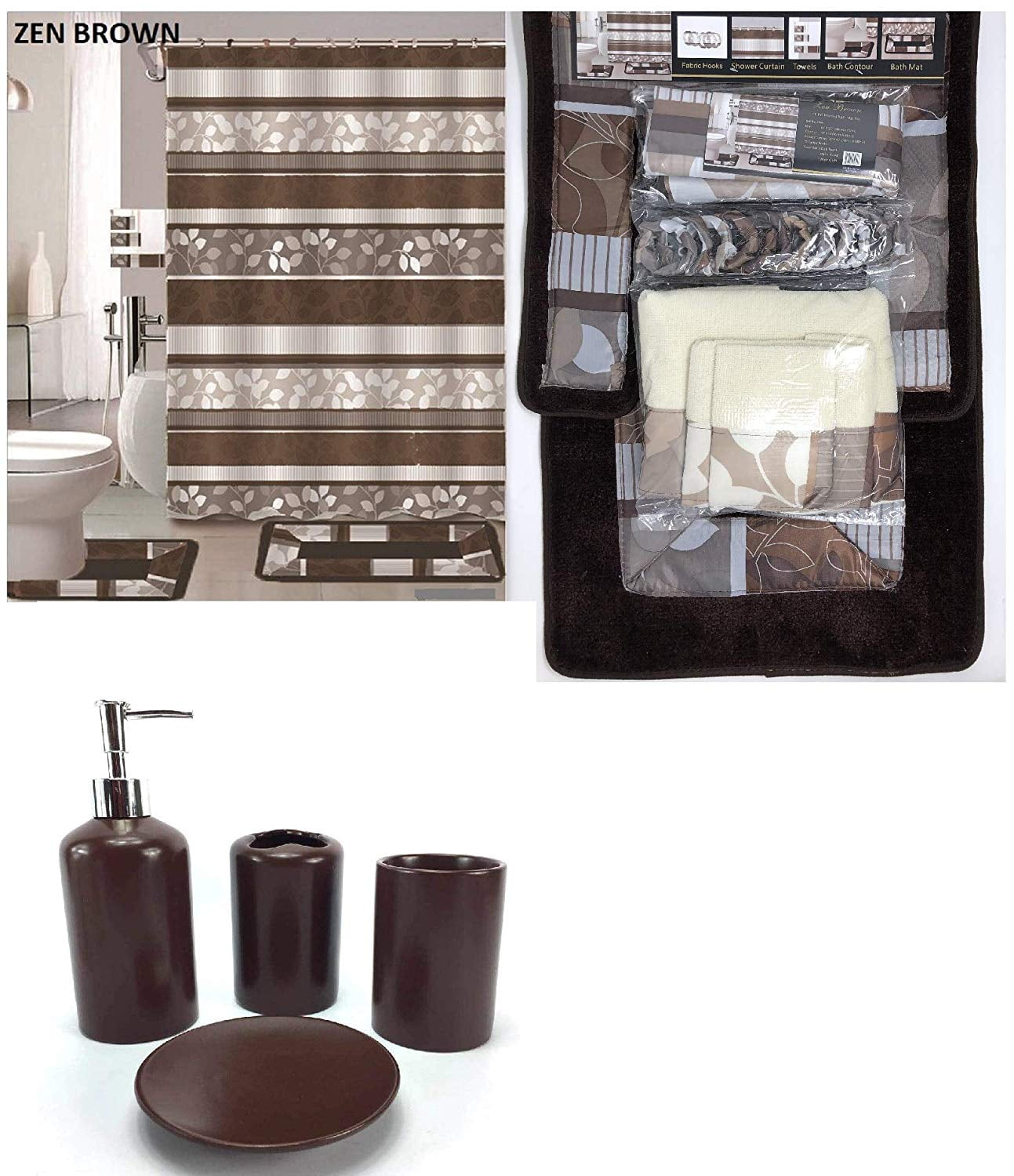 22 Piece Bathroom Accessories Set: Complete Bath Decoration Include ...