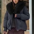 thumbnail image 5 of Gamivast Winter Coats for Women 2025 Faux Fur Collar Full Zip Casual Warm Jackets with Pockets Loose Solid Long Sleeve Trendy Winter Outerwear Winter Outfits for Women 2025, 5 of 6