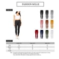 thumbnail image 2 of FashionMille Women's Solid Basic High Waisted Elastic Jersey Full Length Leggings Pant, 2 of 5
