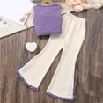 thumbnail image 6 of kpoplk Girls Clothes Sleeveless Ruffle Tops Wide Leg Pants Kids Clothing Set 2 Pieces Summer Outfits Size 7-8 Years,Purple, 6 of 7