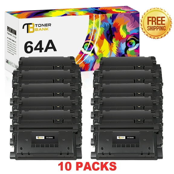 Toner Bank 10-Pack Compatible Toner for HP CC364A LaserJet P4015n P4014 P4015x P4515n P4515x 10 * Black