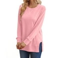 thumbnail image 3 of DAFPZW Sweatshirt for Women Side Split Fall Fashion Tops 2025 Long Sleeve Shirts, 3 of 5