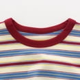 thumbnail image 5 of Glisme Kids Boys Tops Striped Print Short Sleeve Crew Neck Shirt Summer Comfortable Toddler Boys T-Shirt Size 3-4 Years Red, 5 of 7