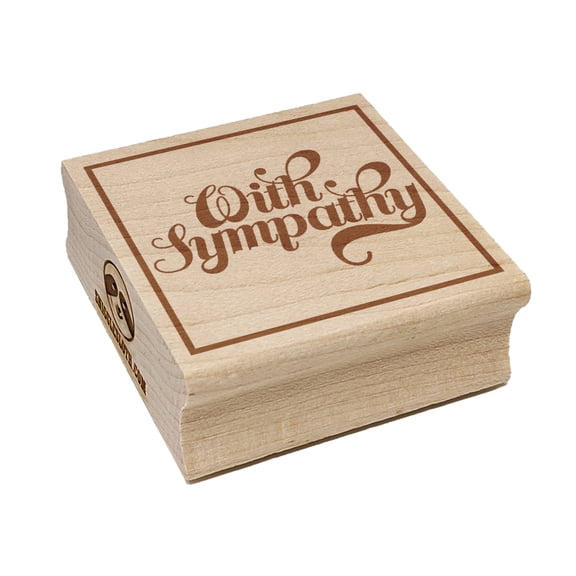 With Sympathy Elegant Text Square Rubber Stamp Stamping Scrapbooking Crafting - Small 1.25in