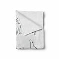 thumbnail image 2 of Dog Soft Flannel Fleece Throw Blanket, Digital Sketches of a Puppy Moving Around Scratching Simple Life Style Work, Cozy Plush for Indoor and Outdoor Use, 50" x 60", White Black, by Ambesonne, 2 of 6
