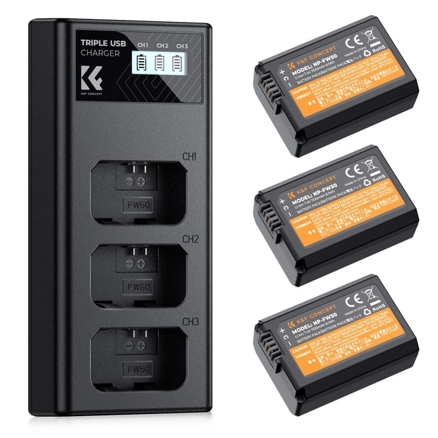 Batería y cargador K&F Concept NP-FW50 para cámaras Sony