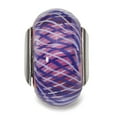 thumbnail image 3 of Fancy Bead White Sterling Silver Glass 15.17 mm 9.72 Reflections Navy And Weaved Withpink Bead, 3 of 3