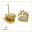 thumbnail image 5 of BEBERLINI Women Stud Earrings Cubic Zirconia 14K Gold Filled Brass Fashion Jewelry Heart, 5 of 8