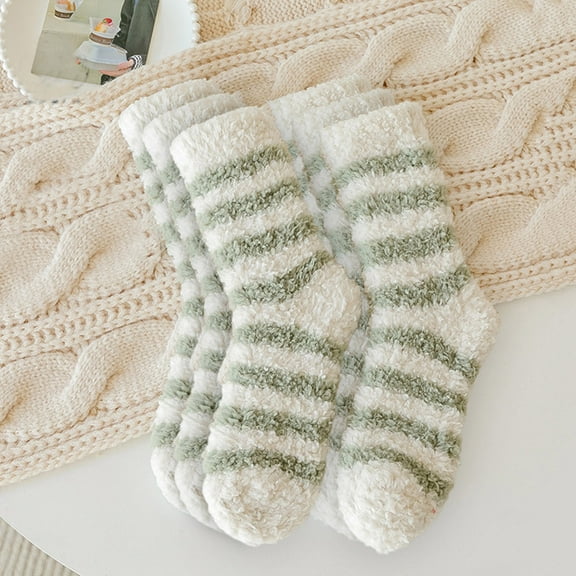 Hamky Crew Socks for Women,Fuzzy Socks,Warm Christmas Fashion Windproof Printing Mid Tube Socks Long Tube Cotton,Fluffy Socks,Ankle Socks Green