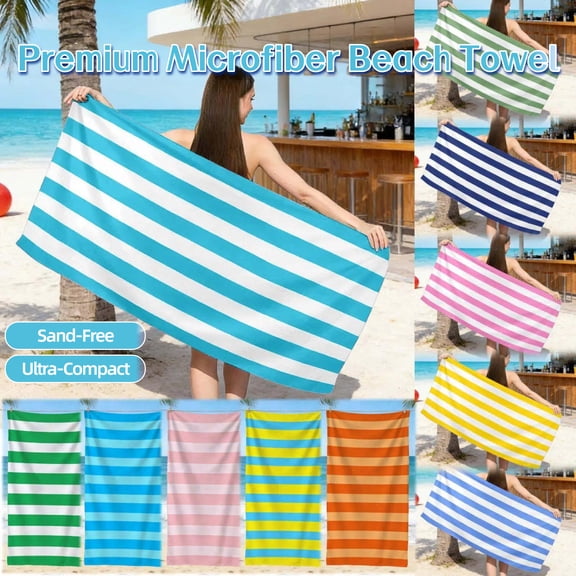Super Absorbent Microfiber Beach Towel, Lightweight Quick-Dry Bath Towel for Swimming Pool, Travel & Camping, 29.53" x 59.06", AKLJWH