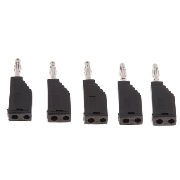 Black 4mm Banana , Closed Screw Type for Speaker Cable Wire Connectors 5Pcs