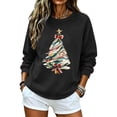 thumbnail image 4 of Ecqkame Womens Crew Neck Sweatshirts Christmas Print Long Sleeve Casual Loose Pullover Top Holiday Daily Comfy Fit Sweatshirt Black M, 4 of 6