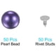 thumbnail image 3 of Perla Remache Pernos Kit, 10mm Perla Remaches sin Agujero Imitación Perlas Remaches Botones para Bricolaje Jarrón Rellenos Boda Fiesta Hogar Decoración, Azul Púrpura 50 Juegos, 3 of 6