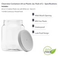 thumbnail image 4 of Plastic Storage Jars with Leak Proof Lids, BPA Free, Hand Wash Only (64oz, 2PK White), 4 of 6