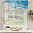 thumbnail image 2 of Blue Coastal Beach Curtain Valances for Windows, Kitchen Valance Window Treatments Panel 2 Pack, Summer Nautical Ocean Beige Rod Pocket Short Curtains for Bathroom Bedroom 54 x 18 Inch, 2 of 8