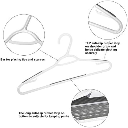 30 Pack Bendable Plastic Hangers Light-Weight Non-Slip Clothes/Suit Hangers(Grey)