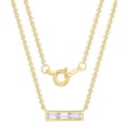 thumbnail image 4 of 14KT Gold Flash Plated Double Necklace Set with Simulated Diamonds Adult, 4 of 5