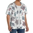 thumbnail image 2 of KLL Tribal Style Turtle Print Men's Shirt Short Sleeve Button Down Summer Cuba Beach Shirts- Small, 2 of 5