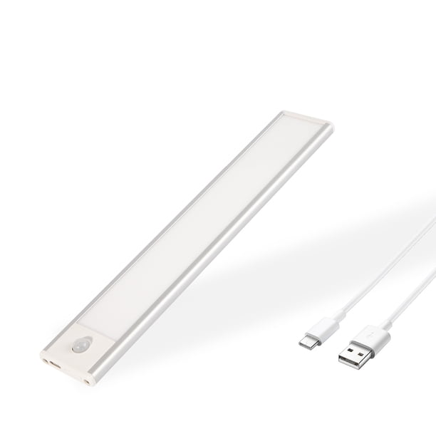 Lámpara de gabinete con inducción de cuerpo humano ultrafina, luz de noche con carga de 20 cm/30 cm/40 cm, multifuncional y regulable