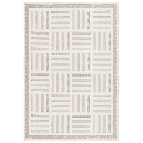 SAFAVIEH Global Bevis Geometric Area Rug, Ivory/Beige, 4' x 6'